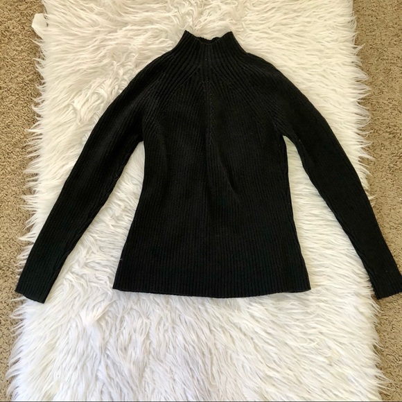 St. John’s Bay black mock neck sweater, Large - Picture 2 of 7